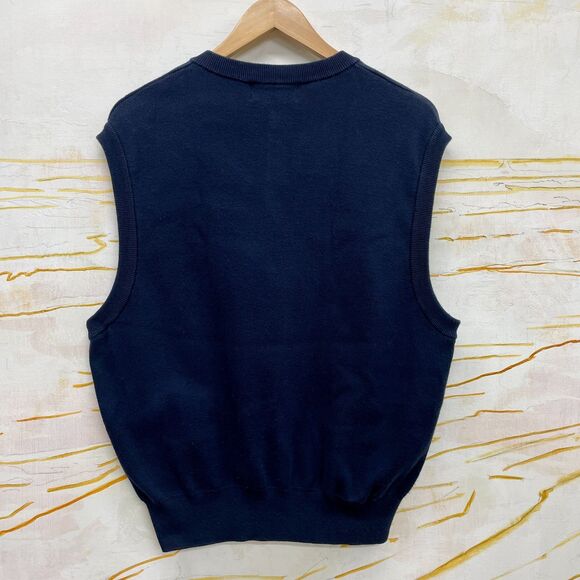 Vintage Sweater Vest Navy Mens Large Byron Nelson Patriotic American Flag USA L - Picture 3 of 6